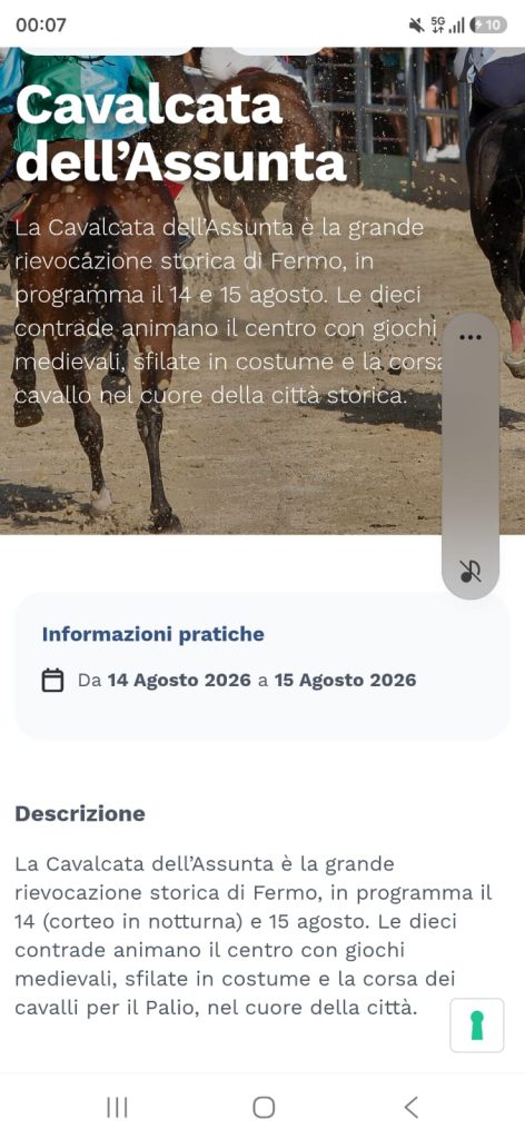 proposta turistica nella DMO di Fermo con 3 righe e mal messe sulla Cavalcata dell'Assunta

